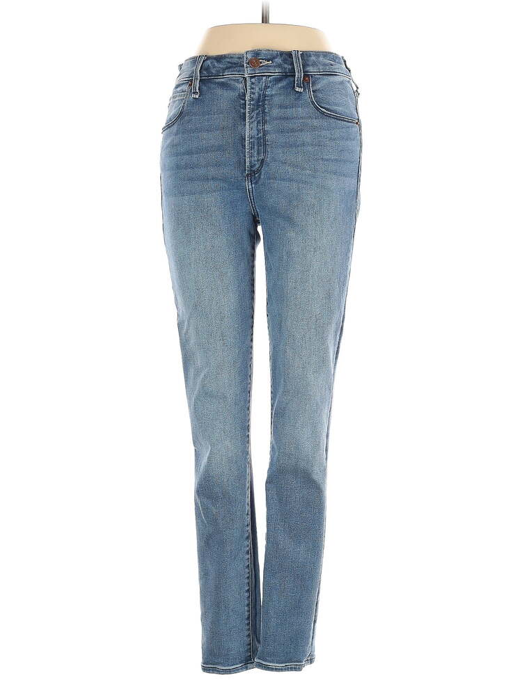 Abercrombie & Fitch blue high rise straight leg high waisted Skinny Jeans sz 27